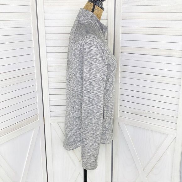 Aeropostale Live Love Dream Marled Quarter Zip Activewear Top Gray Lined Medium - Picture 3 of 13
